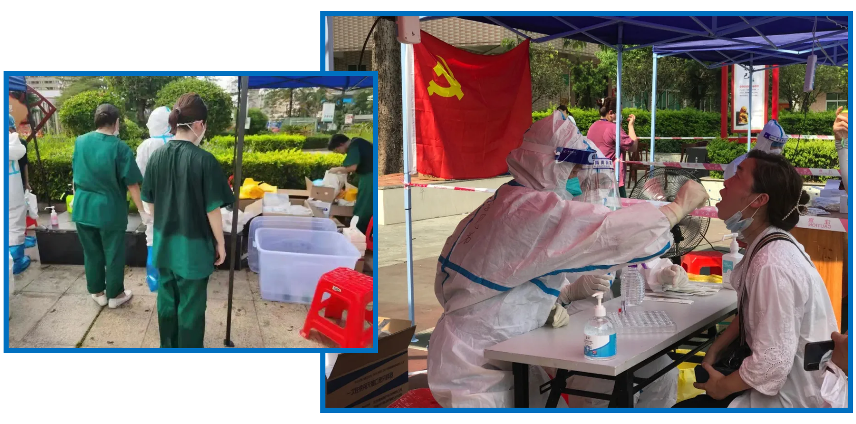 一線(xiàn )醫(yī)護(hù)人員在高溫下工作